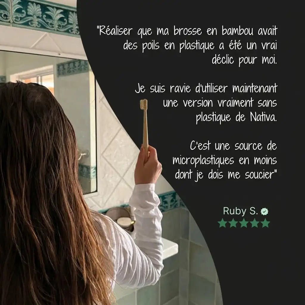 Brosse à dents en poils de sanglier ou crin de cheval (lot de 4)