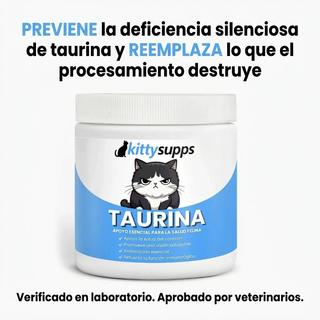 Arrêtez la carence silencieuse avant que les signes n'apparaissent avec le supplément de taurine KittySupps™